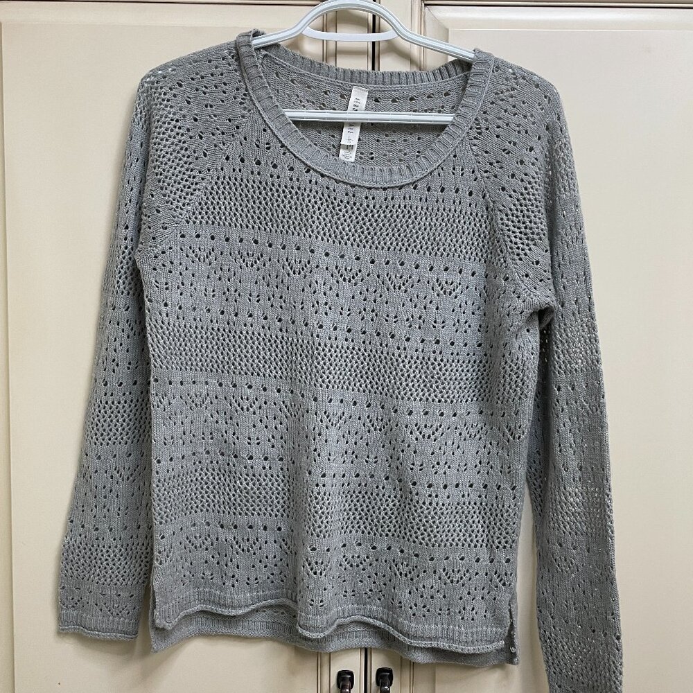 Aéropostale Grey Open Knit Lightweight Sweater Size Large
